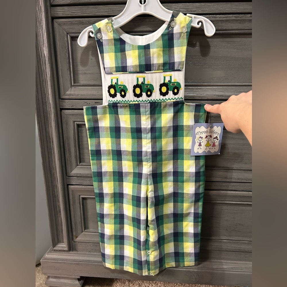 •Smocked•tractors•Spring•Summer•